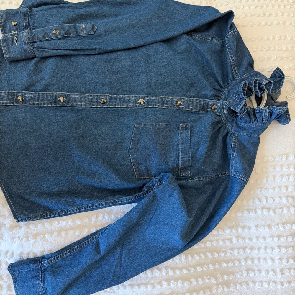 Classic Blue Button Down Denim Shirt - Picture 7 of 8